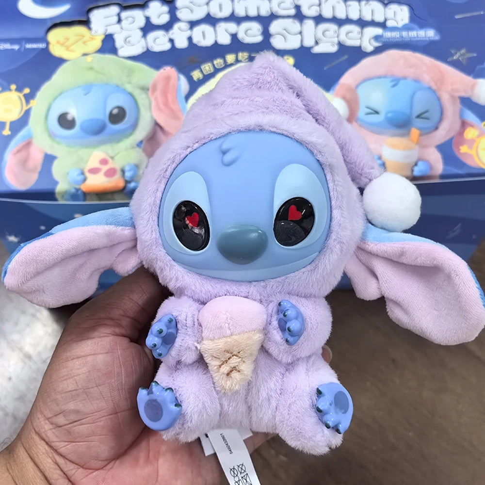 NEW Toy! kawaii Stitch Blind Box Bag Eat Some Thing Before Sleep Series Vinyl Pendant Cute Doll Mystery Box Fluffy Doll Adult Gi