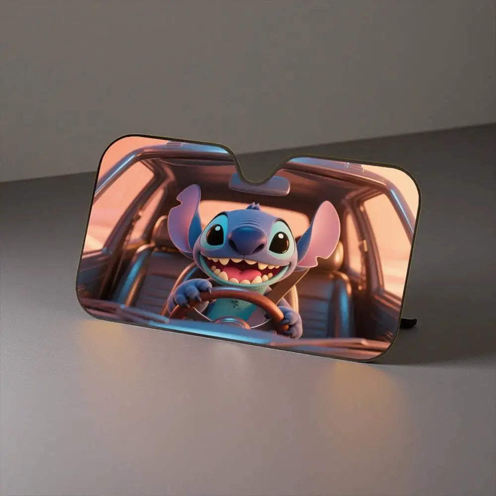 Funny drive-Sti-Ttch Car Sunshade Curtains Windshield Anti-UV Protection Front Sun Shade Cooling Protector