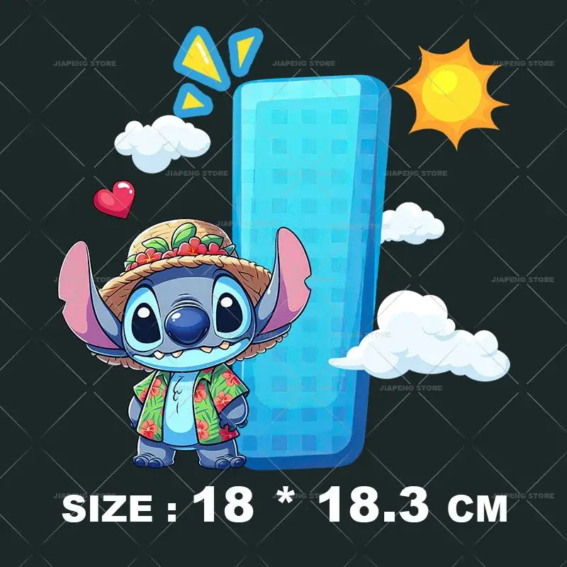 Cartoon Stitch Patches for Clothes Heat Transfer Patch On Clothing Stickers DIY T-Shirt Hoodies Accessory A-Z 26 English Letters Bellux Jewels