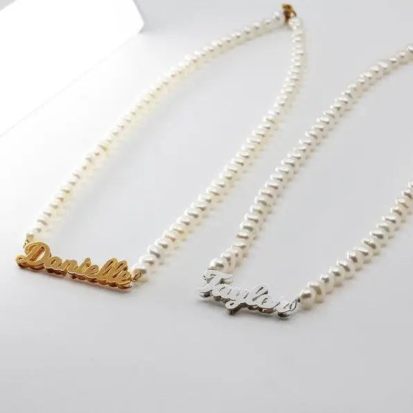 pearl necklaces with name
