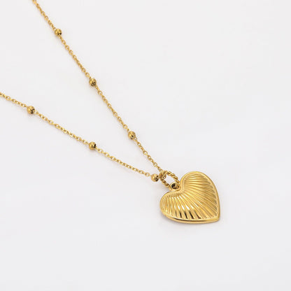 Heart Pendant Necklace w/ Satellite Chain