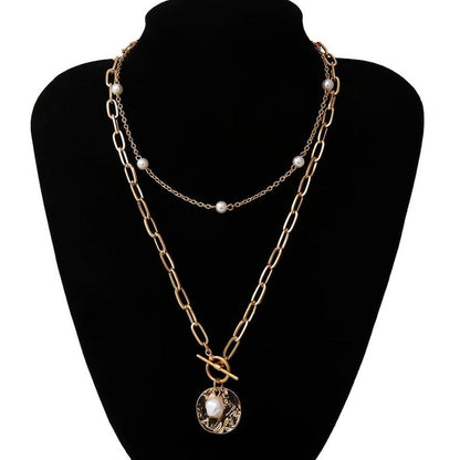 Women's Baroque Pearl Coin Pendant