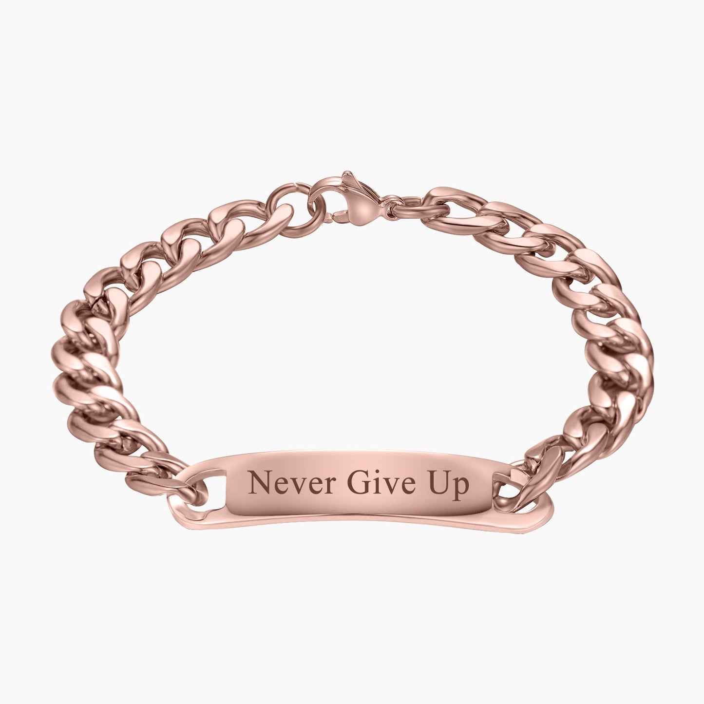 Engraved Bar Cuban Link Bracelet