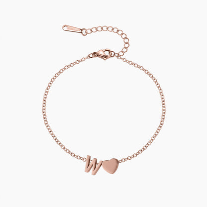 Letter Heart Anklet