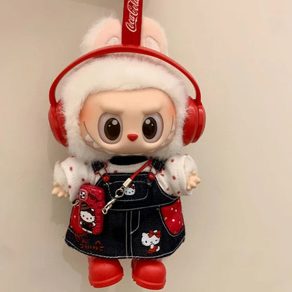 2025 New For Labubu Clothes Trendy Strap Skirt 15/17cm Doll Cross-dressing Game Vinyl Doll Labubu Accessories Decora Girl Gift