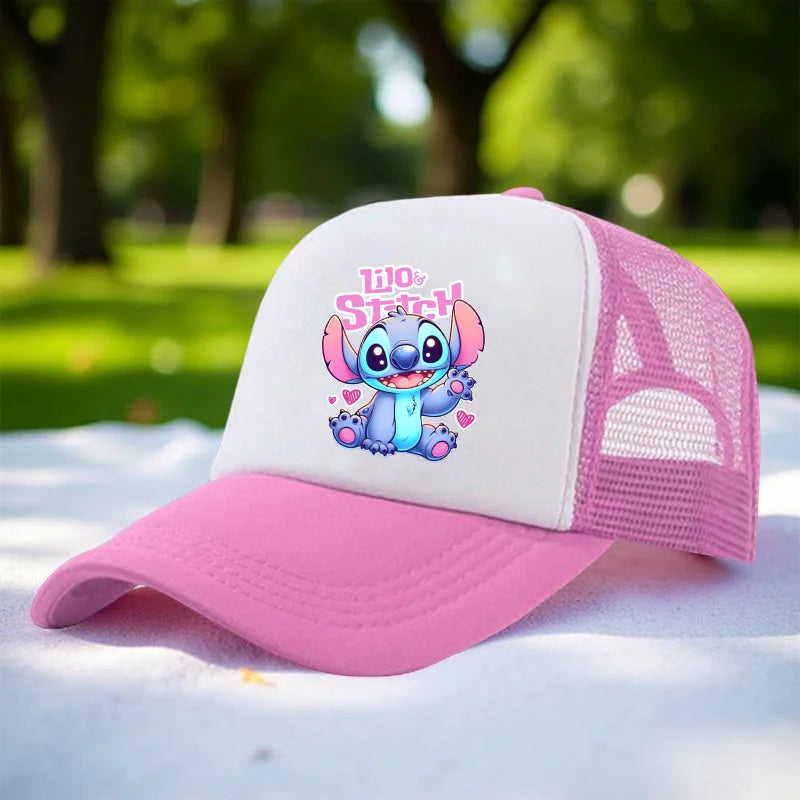 Stitch Baseball Cap For Boys And Girl, Adjustable Protection Unisex Casual Hip-Hop Print Mesh Sun Hat, Classic Cotton Peaked Hat