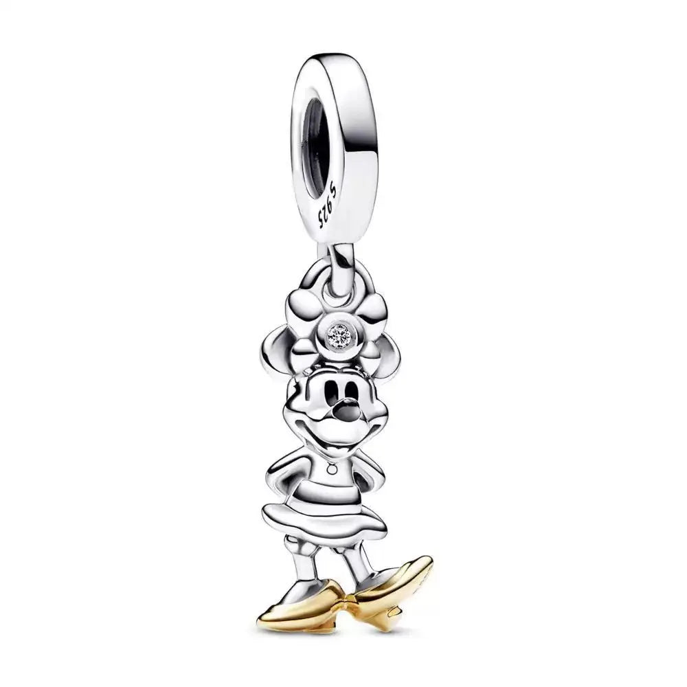 100th Anniversary 925% Sterling Silver Minnie Mouse Stitch Dumbo Lion King Charm Beads Fit Original Bracelet Women's Jewellery