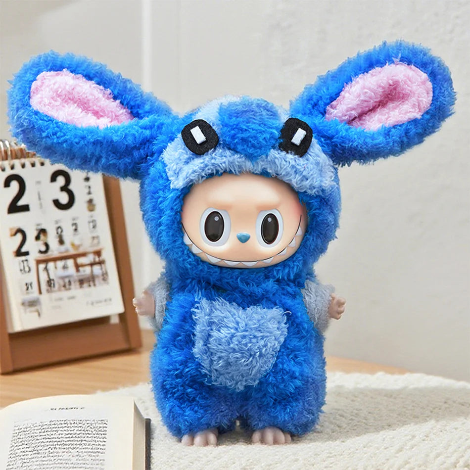 15-17 cm Labubu Doll Stitch Cute Set Accessories Hanging Accessories LabubuV1 V2 V3 Birthday Children's Toy Gift