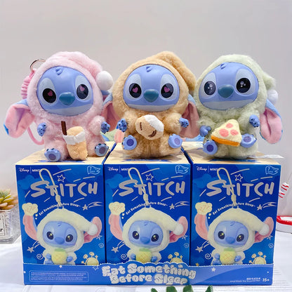 Stitch Eat Something Before Sleep Series Blind Box Plush Vinyl Toys Cute Doll Replica Mystery Box Bag Pendant Decor Gift