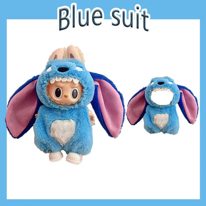 15-17 cm Labubu Doll Stitch Cute Set Accessories Hanging Accessories LabubuV1 V2 V3 Birthday Children's Toy Gift