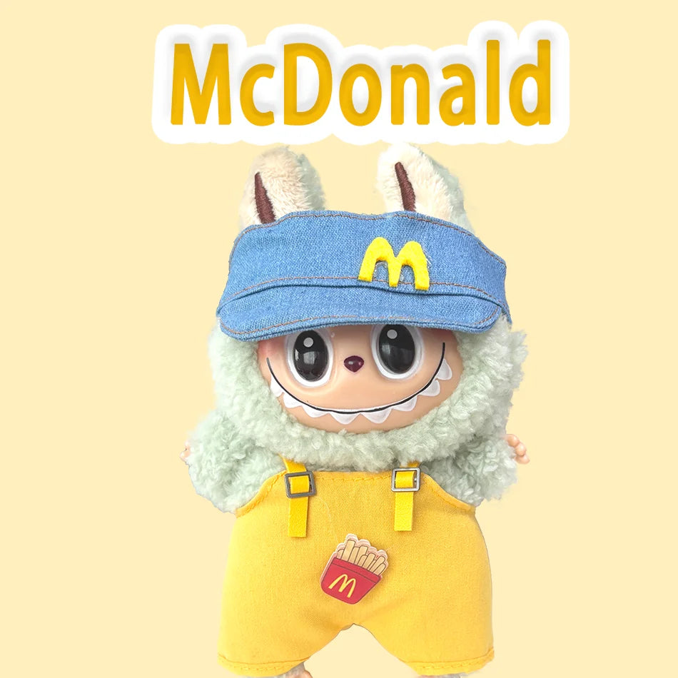 15-17 cm Labubu Doll Stitch Cute Set Accessories Hanging Accessories LabubuV1 V2 V3 Birthday Children's Toy Gift