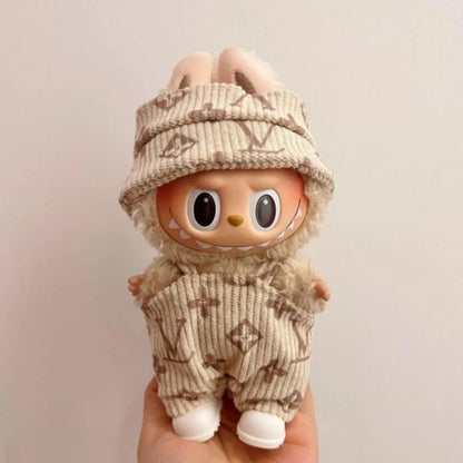 For 17cm Labubu Doll Clothes Fashion Clothes Hoodies Doll Clothes Color Match Hoodies Dolls Accessories
