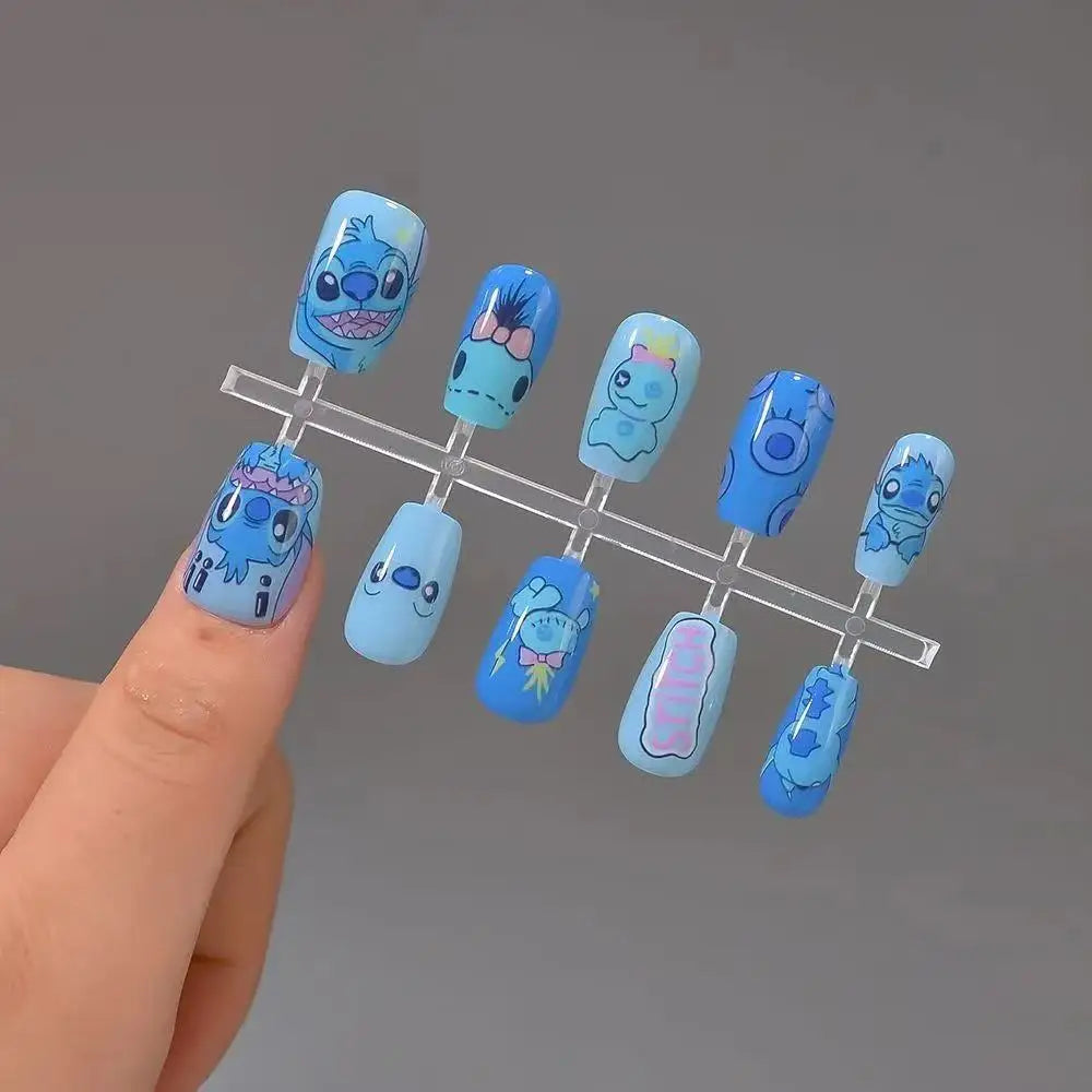Stitch Fake Nails Cute Stitch Press on Nails Easy To Wear Manicure Kids & Adults Fun Colorful Perfect for Daily & Party Looks