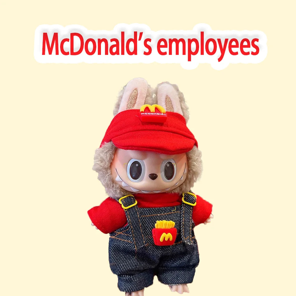 15-17 cm Labubu Doll Stitch Cute Set Accessories Hanging Accessories LabubuV1 V2 V3 Birthday Children's Toy Gift