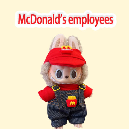 15-17 cm Labubu Doll Stitch Cute Set Accessories Hanging Accessories LabubuV1 V2 V3 Birthday Children's Toy Gift