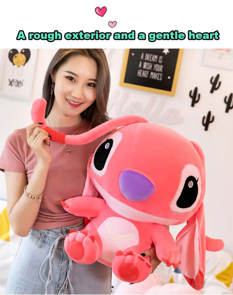 20-60cm Giant Size Lilo & Stitch Couple Models Cartoon Stuffed Plush Anime Plushs Toys Pendant Toy Pillow Kids Birthday Gift