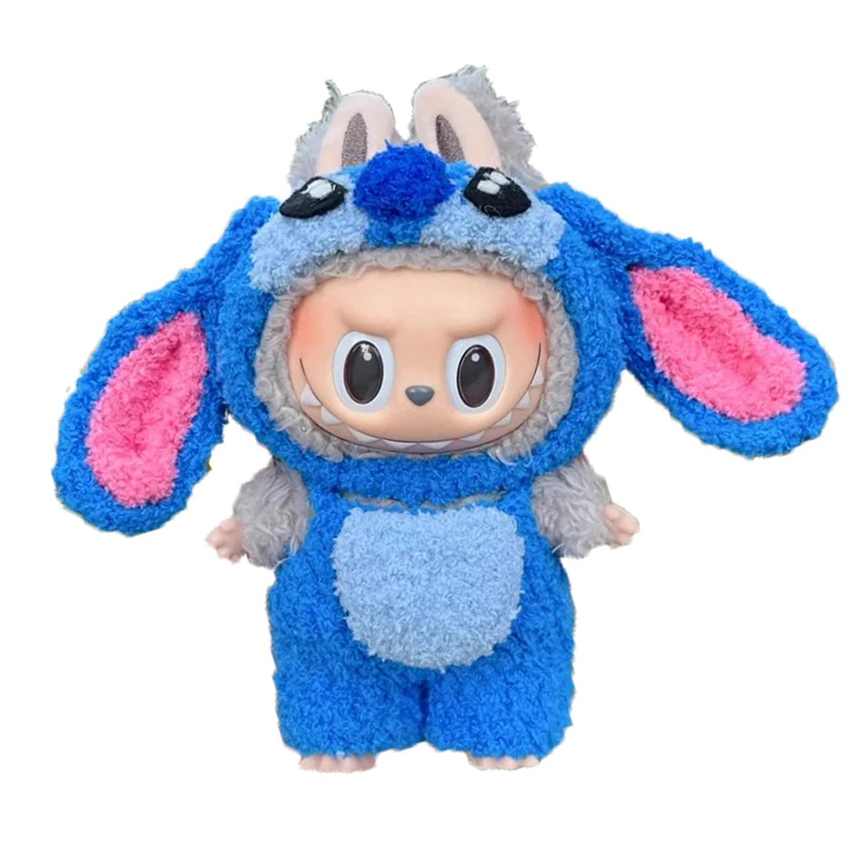15-17 cm Labubu Doll Stitch Cute Set Accessories Hanging Accessories LabubuV1 V2 V3 Birthday Children's Toy Gift