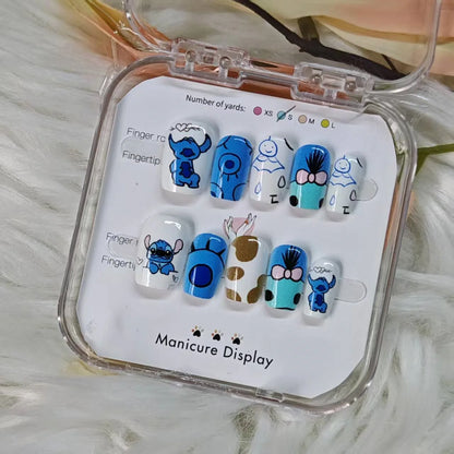 Stitch Fake Nails Cute Stitch Press on Nails Easy To Wear Manicure Kids & Adults Fun Colorful Perfect for Daily & Party Looks