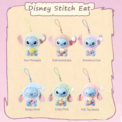 Stitch Eat Something Before Sleep Series Blind Box Plush Vinyl Toys Cute Doll Replica Mystery Box Bag Pendant Decor Gift