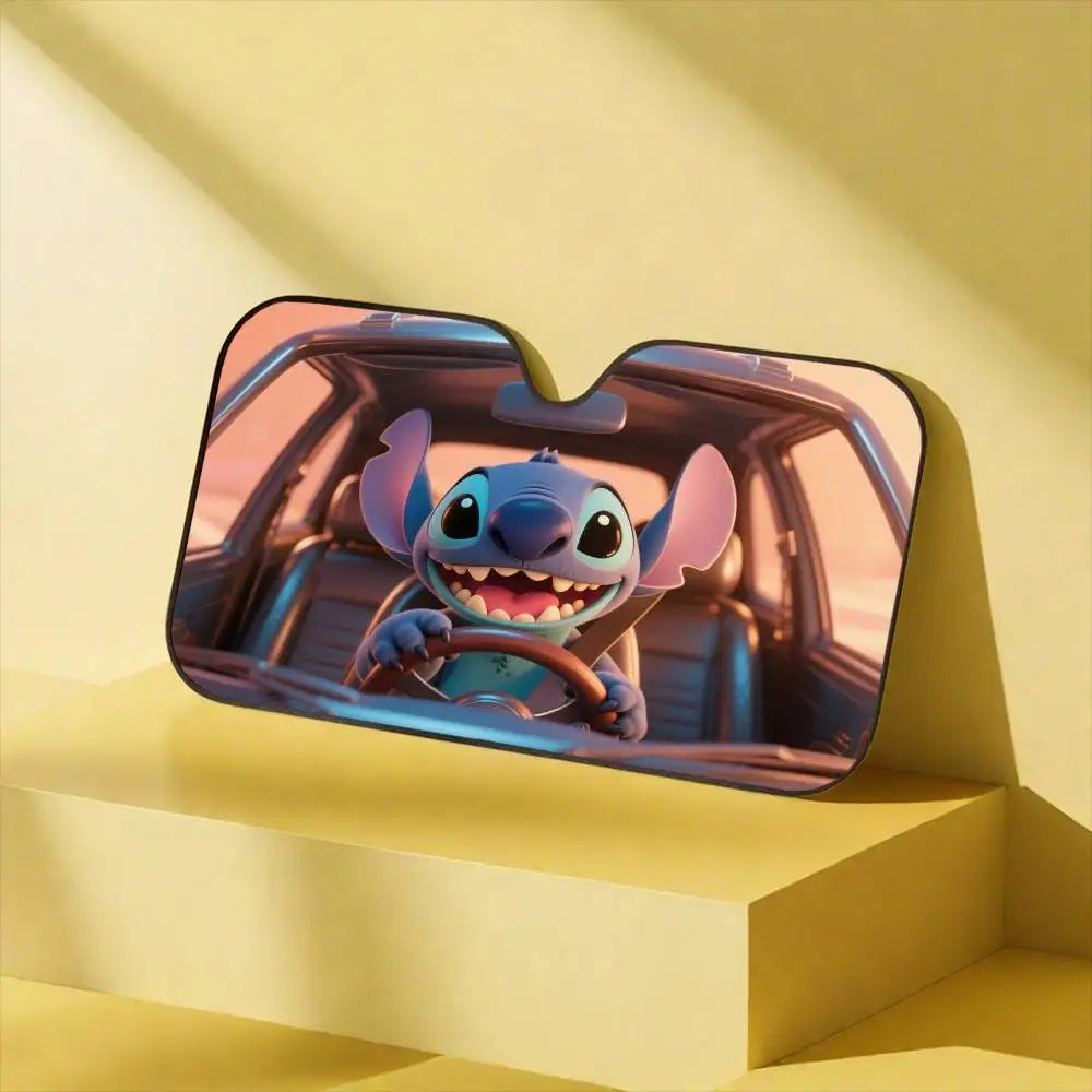 Funny drive-Sti-Ttch  Car Sunshade Curtains Windshield Anti-UV Protection Front Sun Shade Cooling Protector