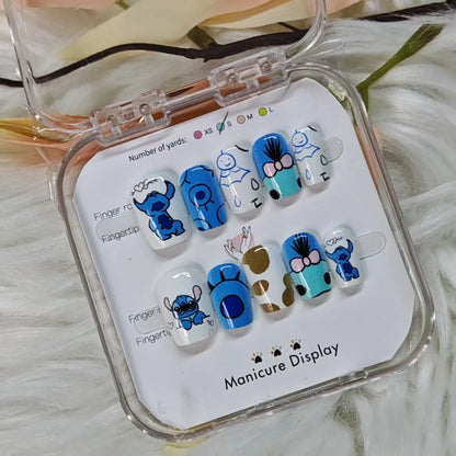 Stitch Fake Nails Cute Stitch Press on Nails Easy To Wear Manicure Kids & Adults Fun Colorful Perfect for Daily & Party Looks