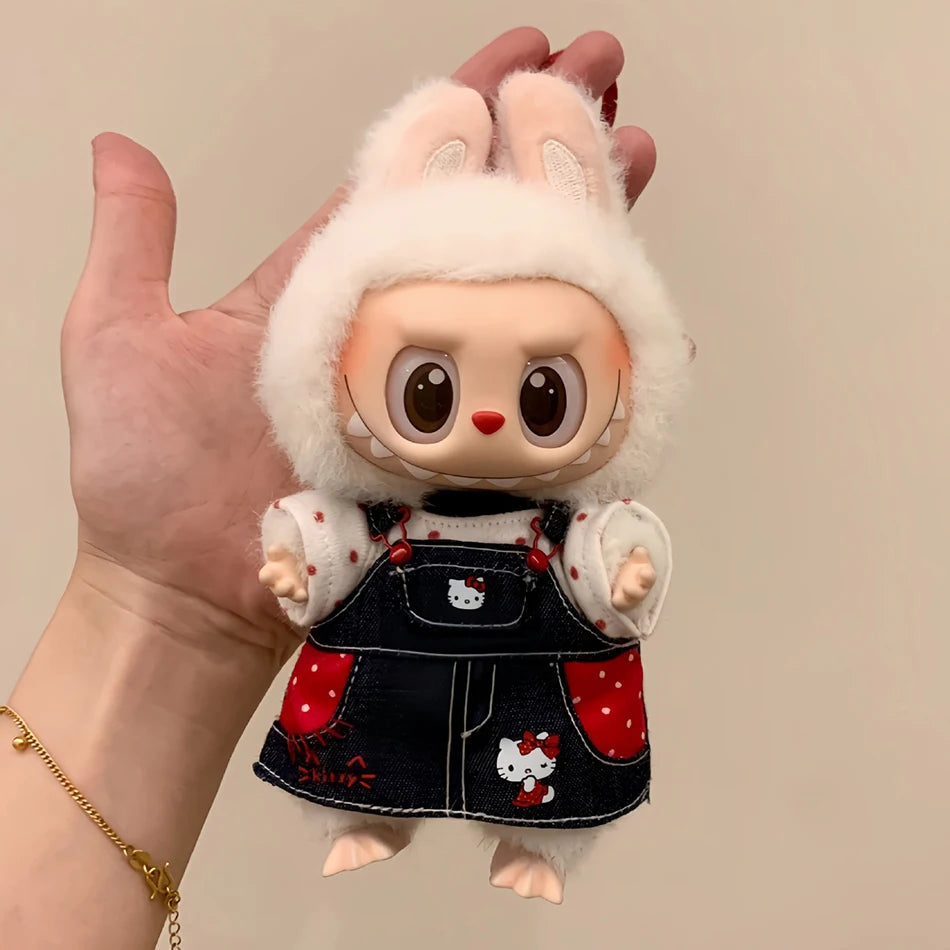 2025 New For Labubu Clothes Trendy Strap Skirt 15/17cm Doll Cross-dressing Game Vinyl Doll Labubu Accessories Decora Girl Gift