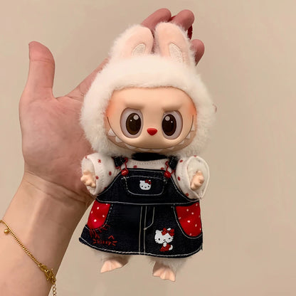 2025 New For Labubu Clothes Trendy Strap Skirt 15/17cm Doll Cross-dressing Game Vinyl Doll Labubu Accessories Decora Girl Gift