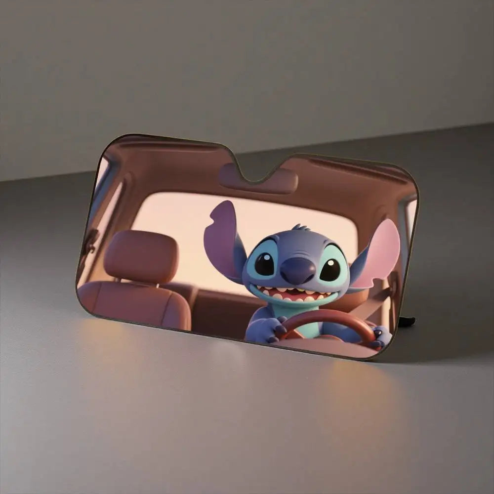 Funny drive-Sti-Ttch  Car Sunshade Curtains Windshield Anti-UV Protection Front Sun Shade Cooling Protector