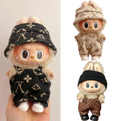 For 17cm Labubu Doll Clothes Fashion Clothes Hoodies Doll Clothes Color Match Hoodies Dolls Accessories