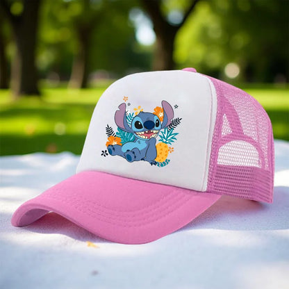 Stitch Baseball Cap For Boys And Girl, Adjustable Protection Unisex Casual Hip-Hop Print Mesh Sun Hat, Classic Cotton Peaked Hat