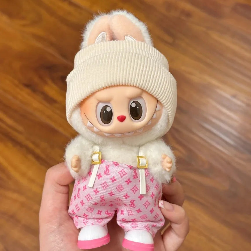 For 17cm Labubu Doll Clothes Fashion Clothes Hoodies Doll Clothes Color Match Hoodies Dolls Accessories