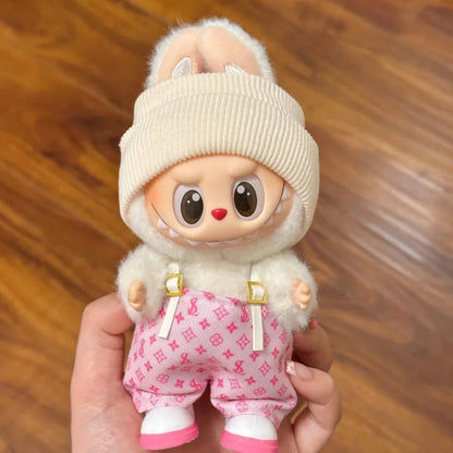 For 17cm Labubu Doll Clothes Fashion Clothes Hoodies Doll Clothes Color Match Hoodies Dolls Accessories