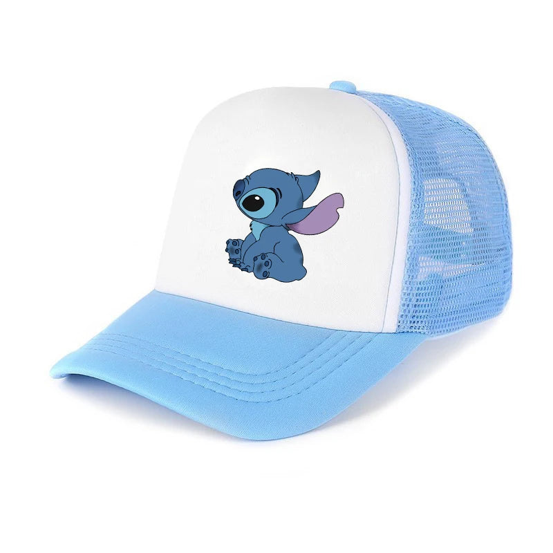 Stitch Baseball Cap For Boys And Girl, Adjustable Protection Unisex Casual Hip-Hop Print Mesh Sun Hat, Classic Cotton Peaked Hat