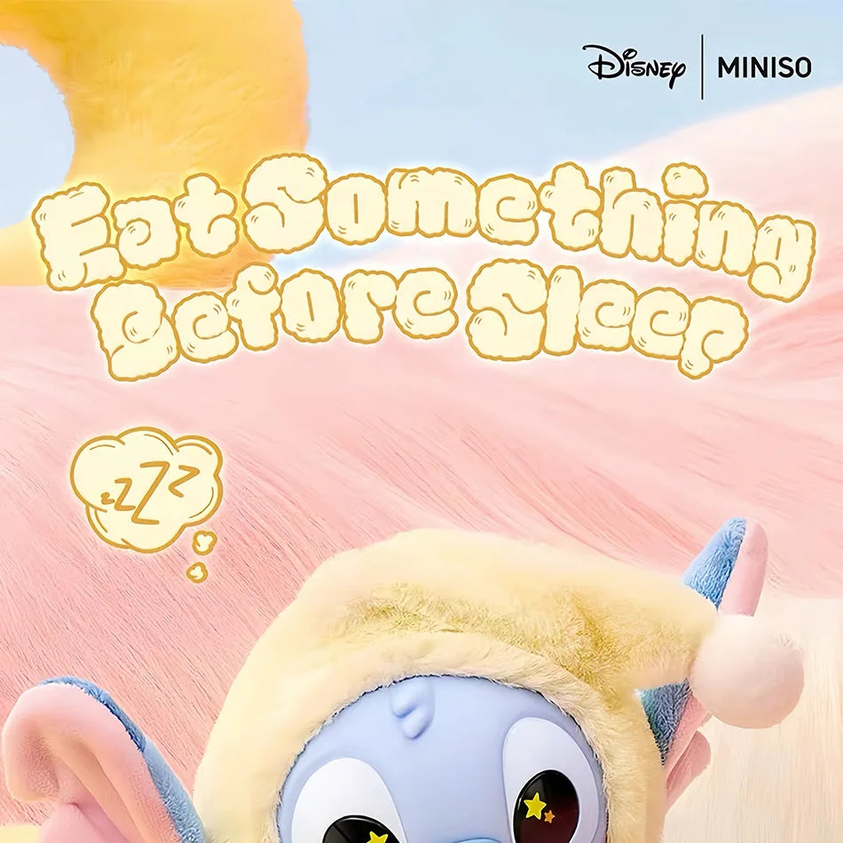 Stitch Eat Something Before Sleep Series Blind Box Plush Vinyl Toys Cute Doll Replica Mystery Box Bag Pendant Decor Gift