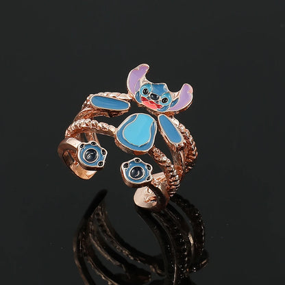 Stitch Toys Anime Cartoon Stitch Girls Women's Open Adjustable Finger Toys Accessories Christmas Gift
