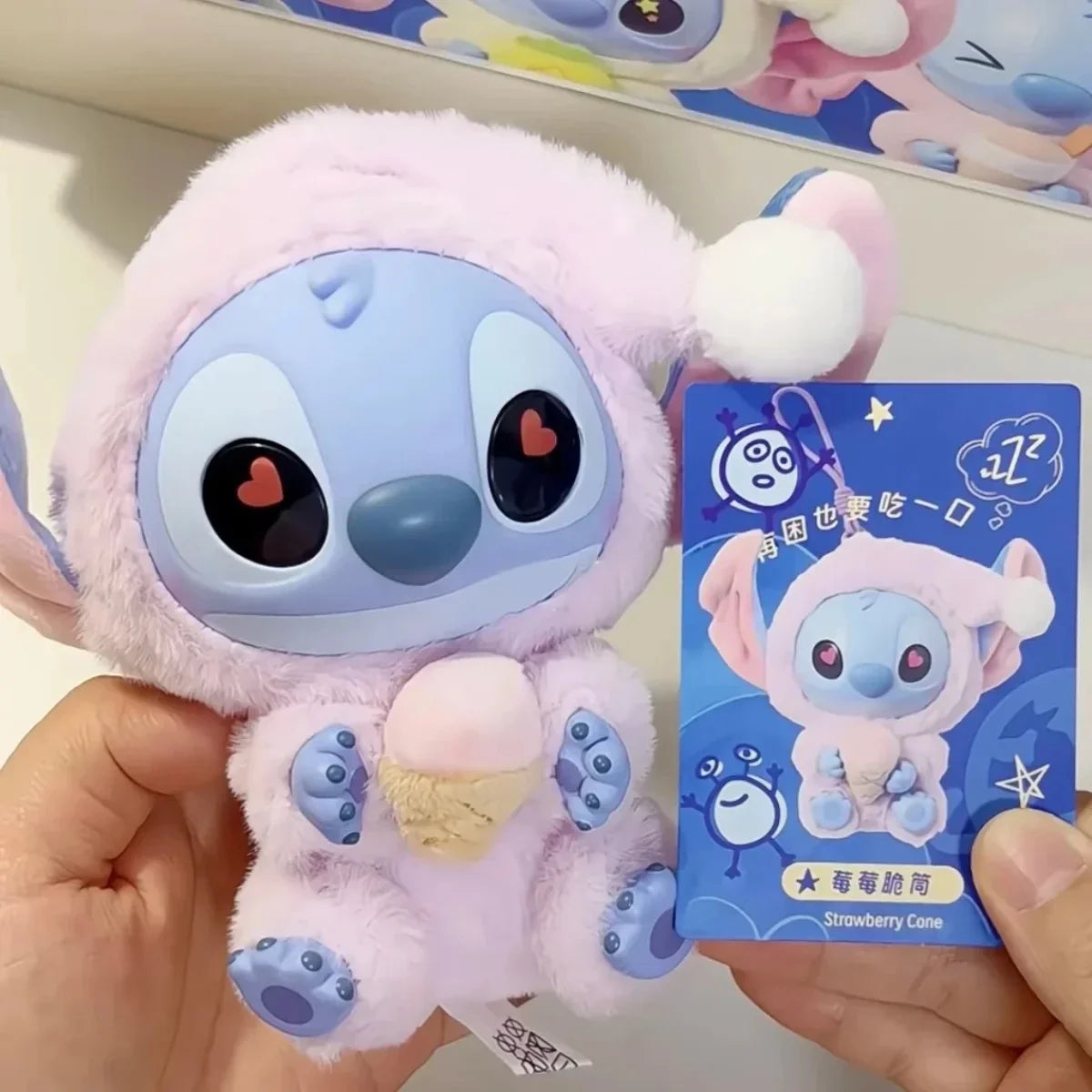 NEW Toy! kawaii Stitch Blind Box Bag Eat Some Thing Before Sleep Series Vinyl Pendant Cute Doll Mystery Box Fluffy Doll Adult Gi