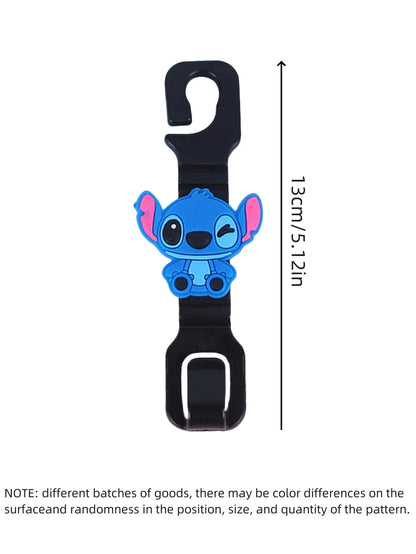 2pcs/set Stitch Anime Car Hook Cartoon Stitch Figure Hook Car Accessories Seat Hooks Kawaii Shelving Convenience Hooks