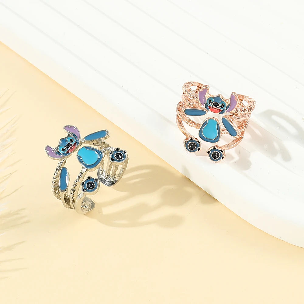 Stitch Toys Anime Cartoon Stitch Girls Women's Open Adjustable Finger Toys Accessories Christmas Gift