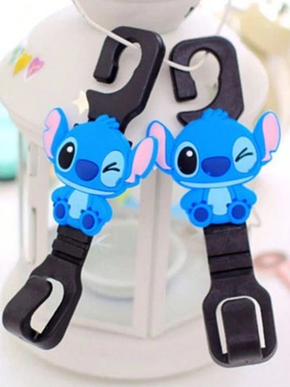 2pcs/set Stitch Anime Car Hook Cartoon Stitch Figure Hook Car Accessories Seat Hooks Kawaii Shelving Convenience Hooks