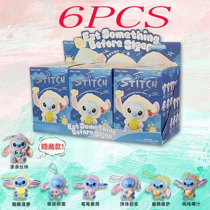 NEW Toy! kawaii Stitch Blind Box Bag Eat Some Thing Before Sleep Series Vinyl Pendant Cute Doll Mystery Box Fluffy Doll Adult Gi