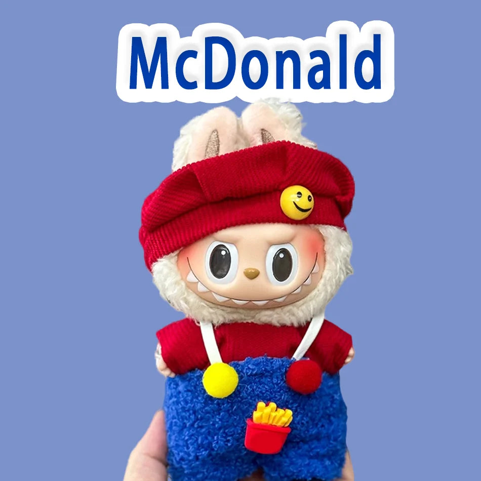 15-17 cm Labubu Doll Stitch Cute Set Accessories Hanging Accessories LabubuV1 V2 V3 Birthday Children's Toy Gift