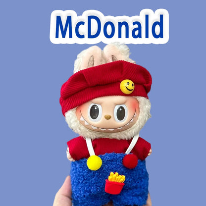 15-17 cm Labubu Doll Stitch Cute Set Accessories Hanging Accessories LabubuV1 V2 V3 Birthday Children's Toy Gift