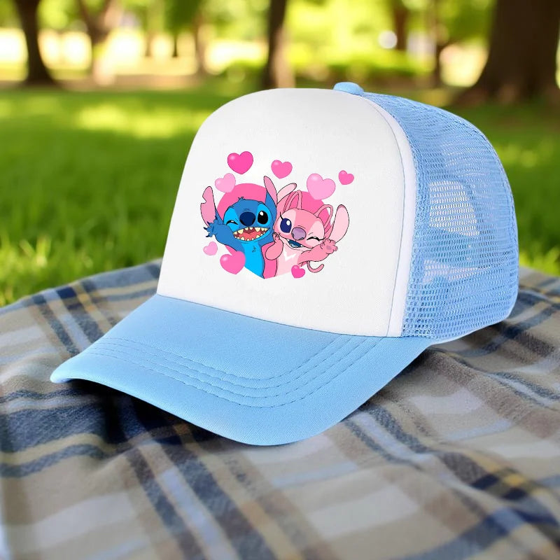 Stitch Baseball Cap For Boys And Girl, Adjustable Protection Unisex Casual Hip-Hop Print Mesh Sun Hat, Classic Cotton Peaked Hat