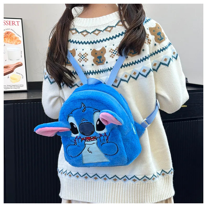 Stitch Backpack  Japanese Blue Funny Cartoon Large-Capacity Student Backpack Kindergarten Bag Kawaii Backpack