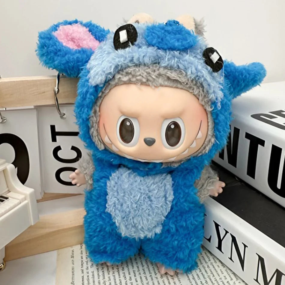 15-17 cm Labubu Doll Stitch Cute Set Accessories Hanging Accessories LabubuV1 V2 V3 Birthday Children's Toy Gift