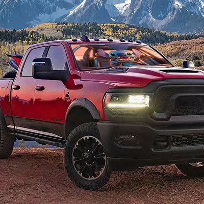 Funny drive-Sti-Ttch  Car Sunshade Curtains Windshield Anti-UV Protection Front Sun Shade Cooling Protector