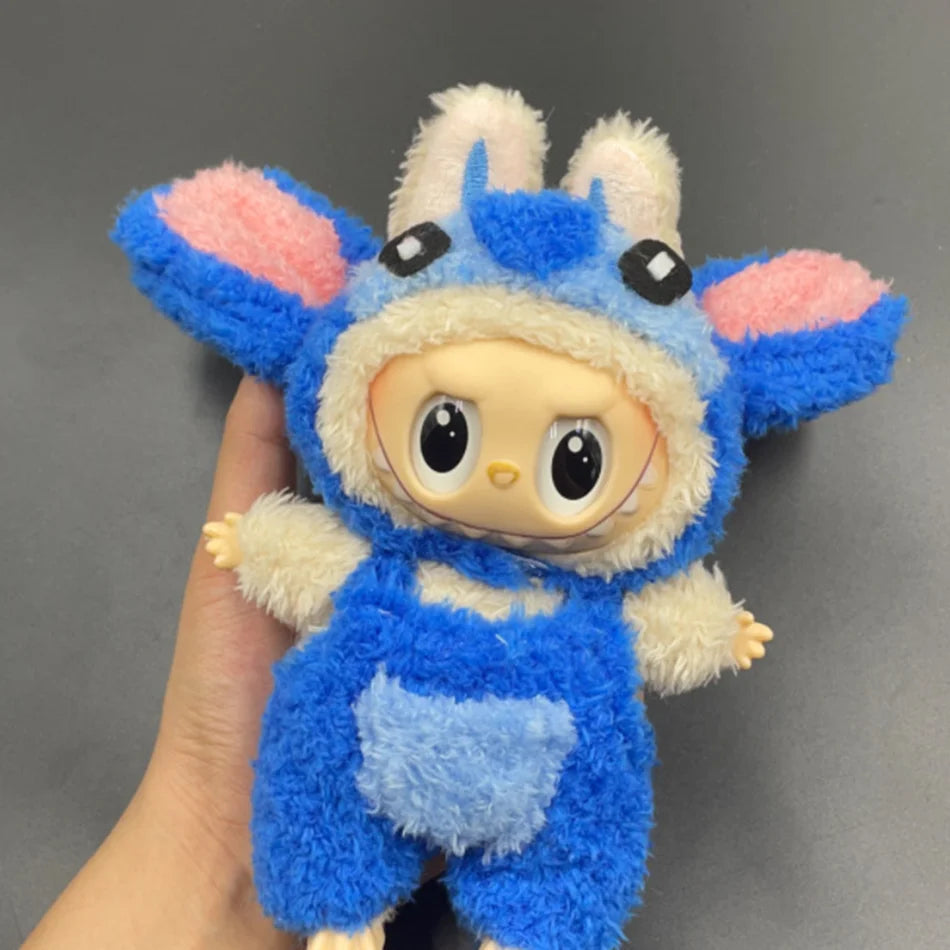 15-17 cm Labubu Doll Stitch Cute Set Accessories Hanging Accessories LabubuV1 V2 V3 Birthday Children's Toy Gift