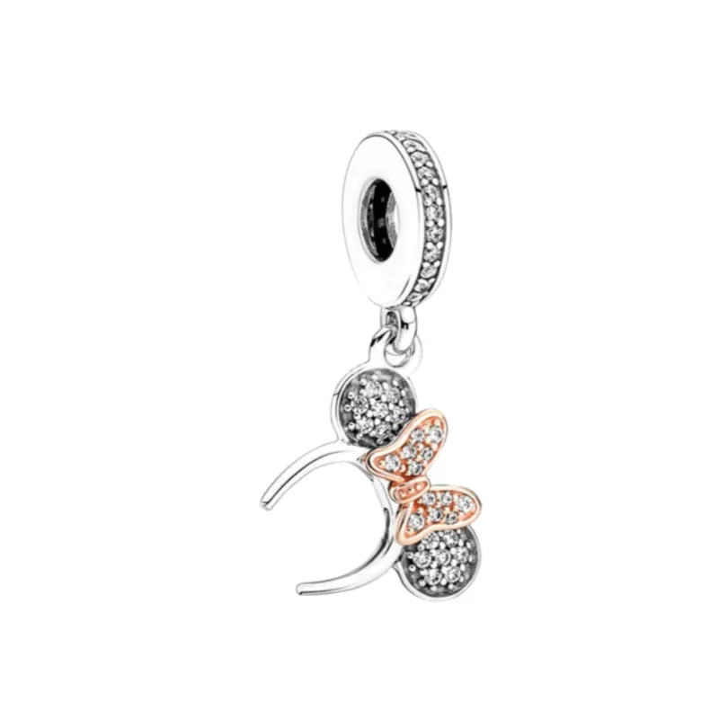 100th Anniversary 925% Sterling Silver Minnie Mouse Stitch Dumbo Lion King Charm Beads Fit Original Bracelet Women's Jewellery