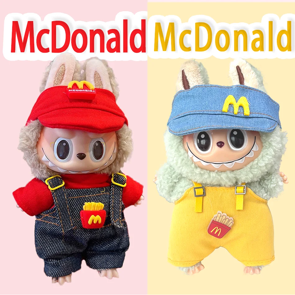 15-17 cm Labubu Doll Stitch Cute Set Accessories Hanging Accessories LabubuV1 V2 V3 Birthday Children's Toy Gift