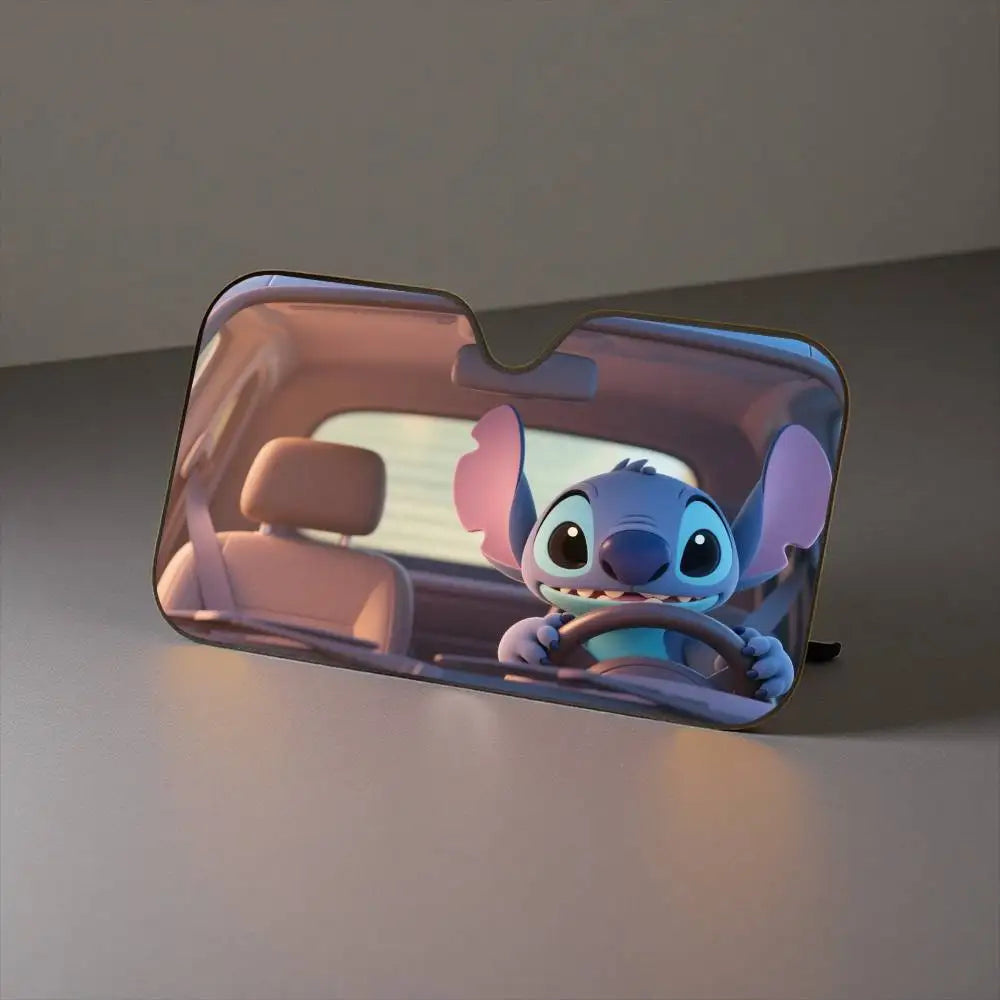 Funny drive-Sti-Ttch  Car Sunshade Curtains Windshield Anti-UV Protection Front Sun Shade Cooling Protector